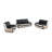 3-Piece Modern Faux Leather Sofa Set,