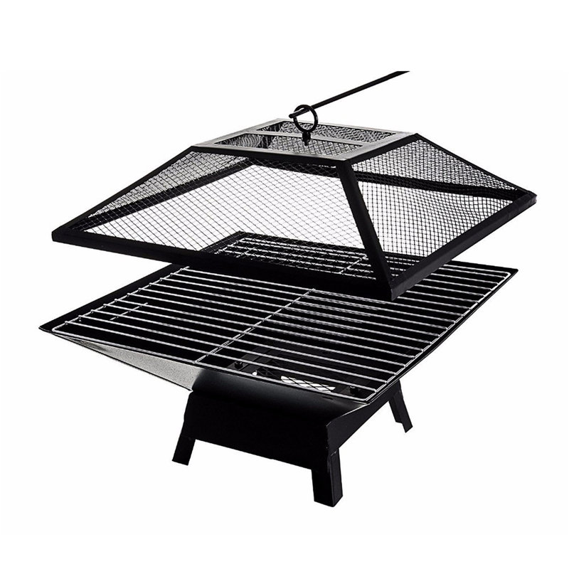 Square Small Fire Pit BBQ Party Portable Fire Pit