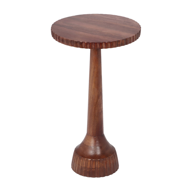 Mango Wood Round End Table,Honey
