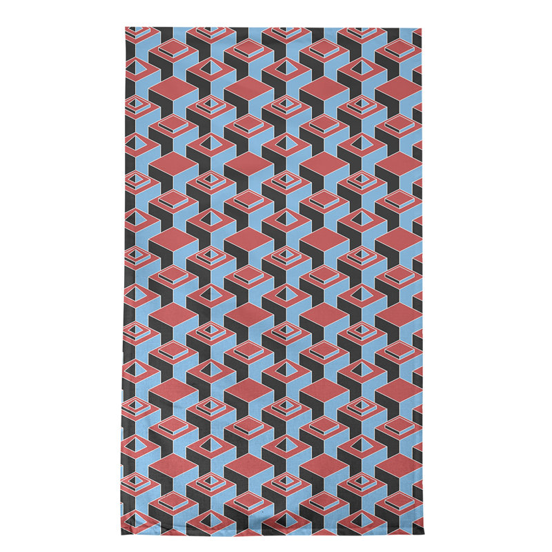 Patricia Geoffrey Tea Towel Kitchen Towel, Blue/Red/Black, Cotton Twill