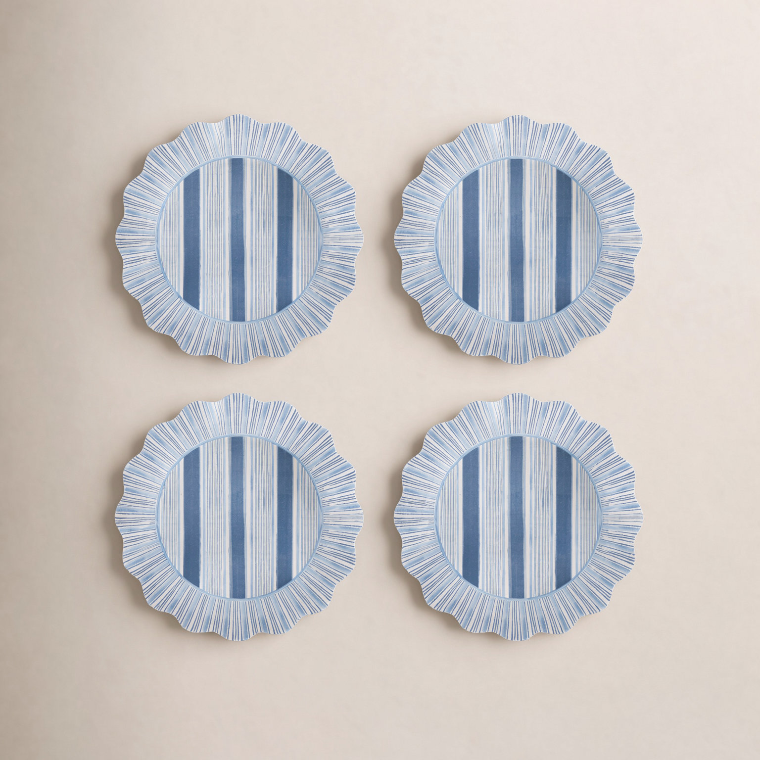Cabana Stripe 9" Salad Plate, Ocean