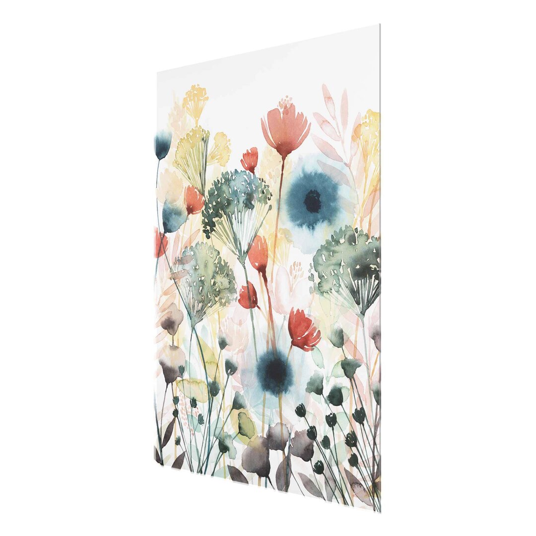 Glasbild Wildblumen im Sommer I