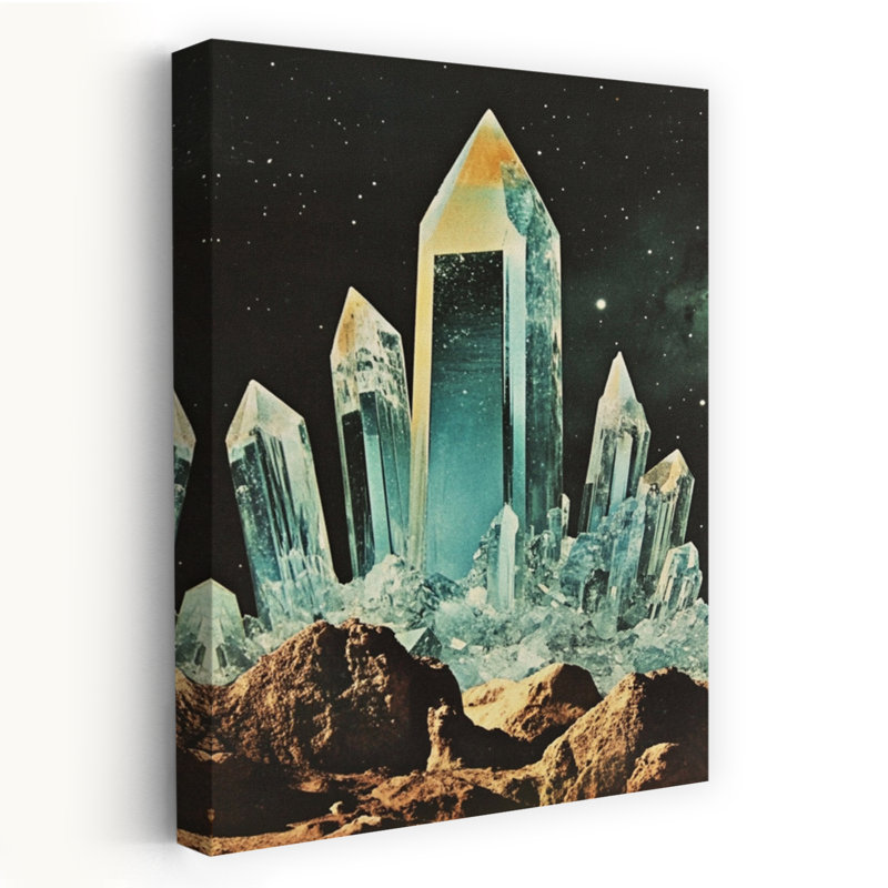 «Crystal Collage Dreamy Ethereal Retro Landscape Nature», art mural, H 24 po x l 16 po