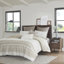 Ensemble de housse de couette en coton pour lit double / grand 3 pièces avec capitonnage en chenille-121790349