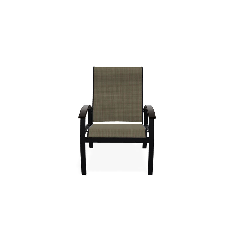 Chaise de patio Askar, Noir, Tweed Sunbrella® brun, Noir texturé