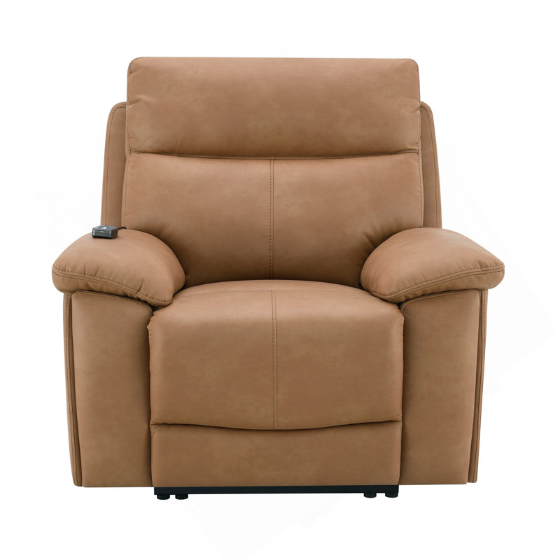 Chavis Brown Leather Aire Power Motion Recliner W/USB & Power Headrest