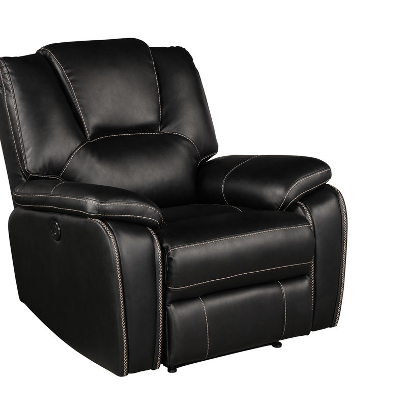 Fauteuil inclinable électrique en similicuir Hong Kong, Similicuir noir