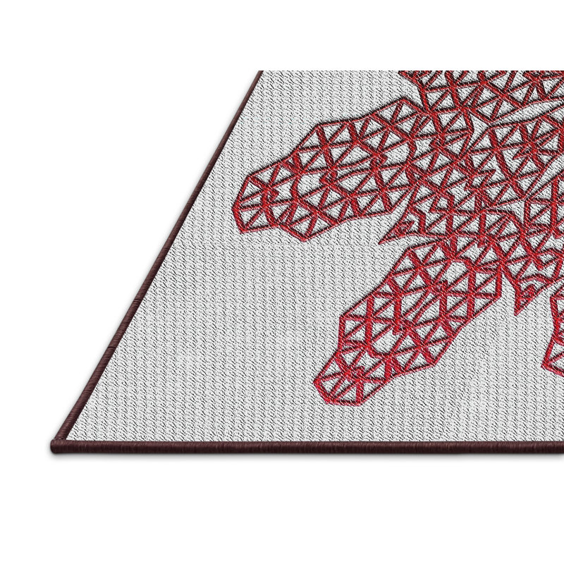 Tapis brun/beige tissé à la machine, Rectangle 7 pi x 10 pi