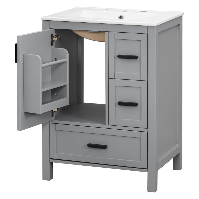 Meuble-lavabo moderne en bois massif compact pour les petites salles de bain