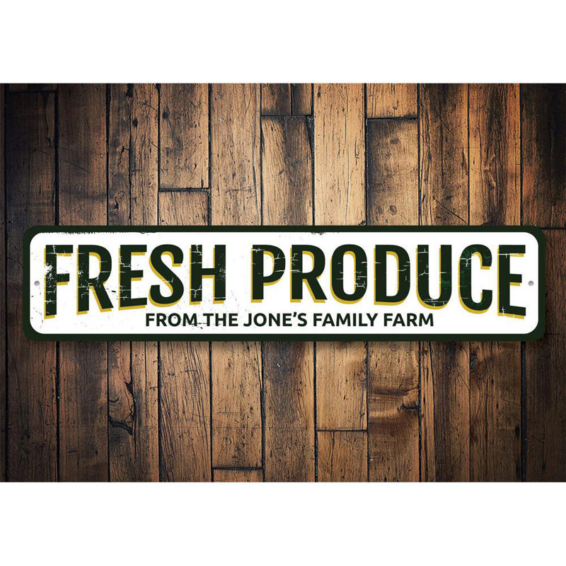 Plaque en aluminium Fresh Produce, H 4 po x l 18 po x P 0,04 po