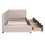 Lit de jour rembourré avec 2 tiroirs de rangement, structure de canapé-lit simple, aucun sommier nécessaire, tissu en lin-118022139