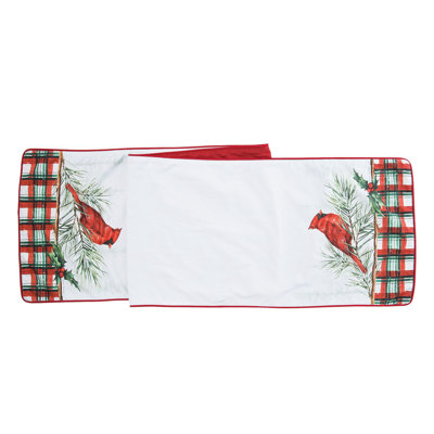 Woodland Cardinal Plaid Table Runner