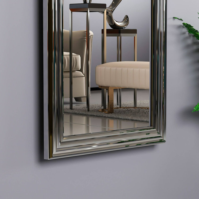 Bufard Manufactured Wood Framed Wall in Silver, 105cm x 3cm, Silver