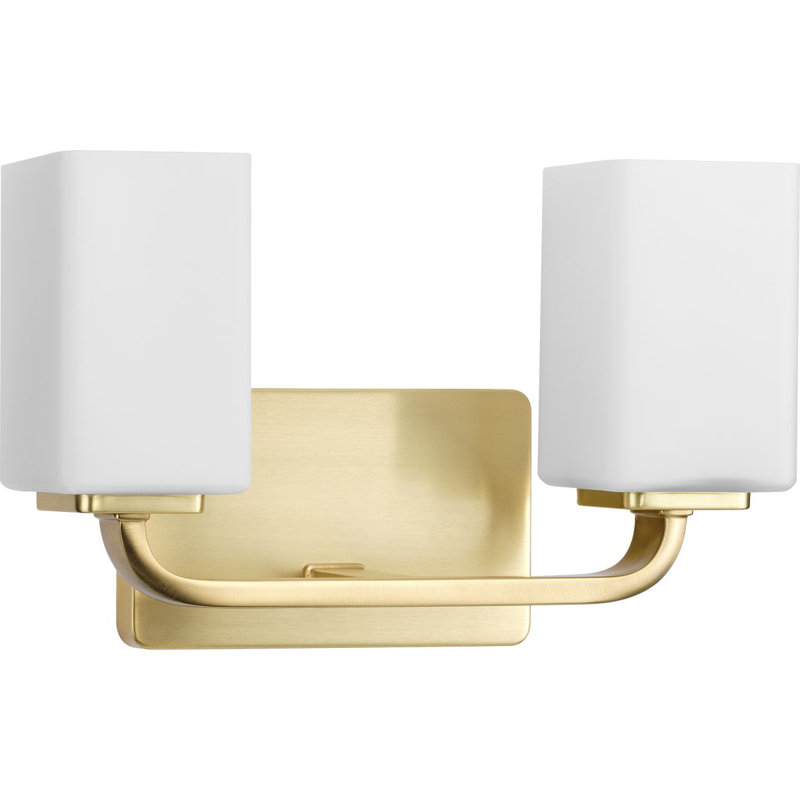 2 - Light Dimmable Vanity Light, Satin Brass