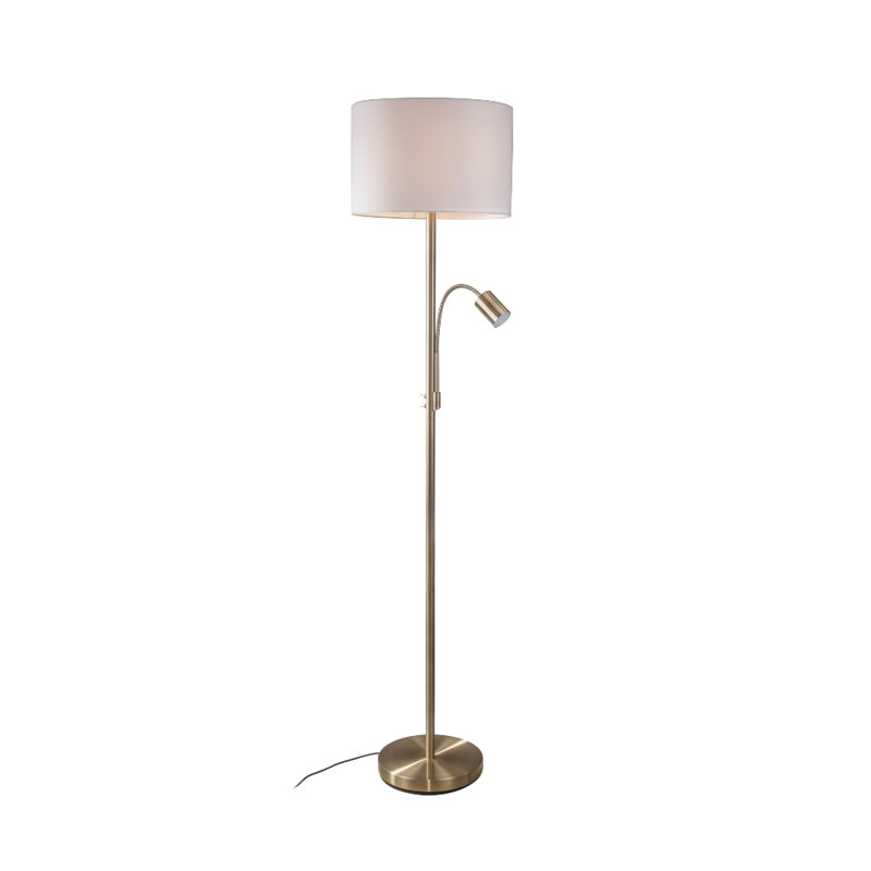 Azirah 170cm Traditional Floor Lamp, Gold, Beige