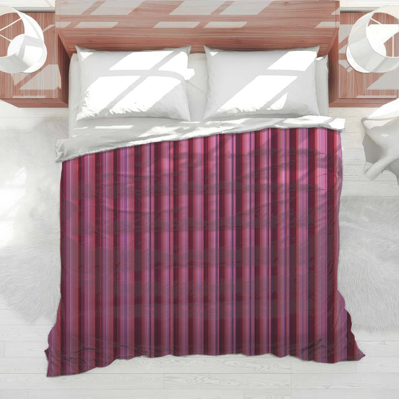 Red Vertical Stripes Comforter, Twin