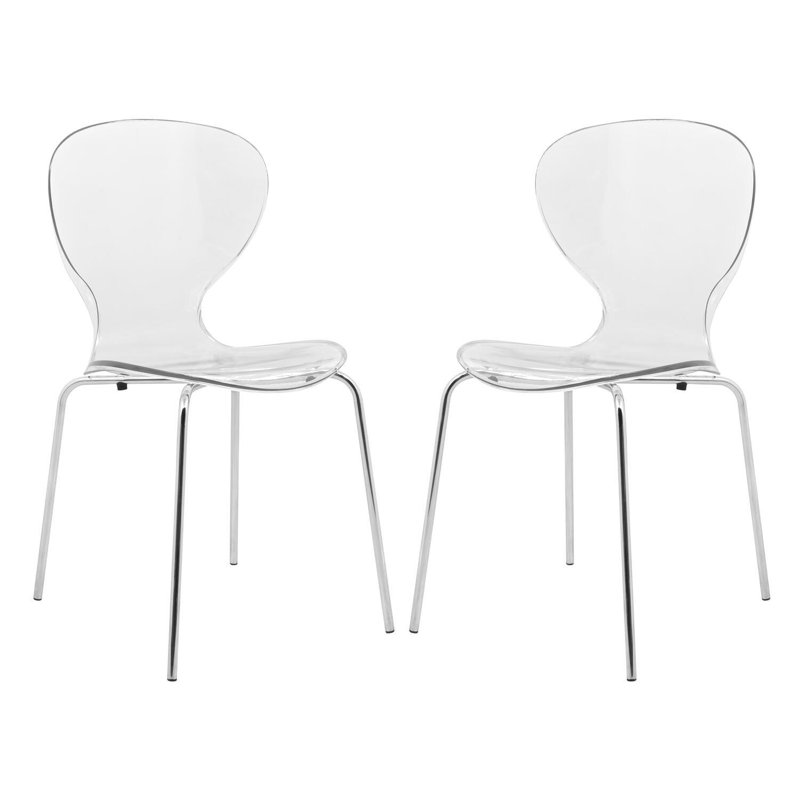 Chaise d'appoint transparente - ensemble de 2