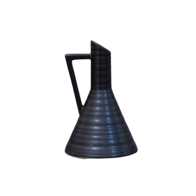 Vase en céramique grès noir mat