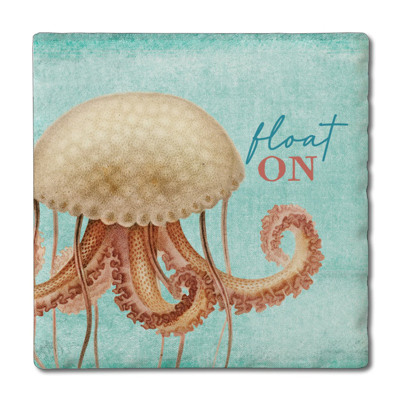 Float On Single Tumbled Tile Coaster