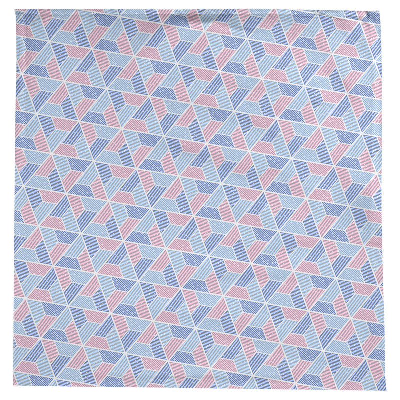 Leffel Trapezoids Tablecloth, Blue/Pink
