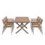 Ensemble de salle à manger extensible 7 pièces avec 6 chaises, idéal pour les repas de patio et les chaises longues-1808338886