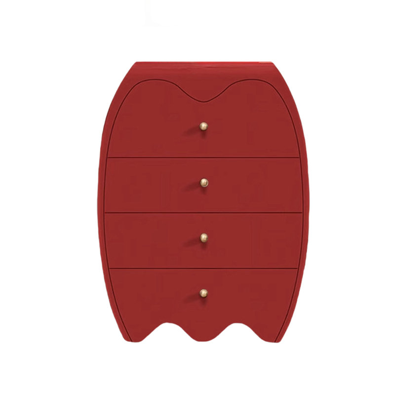 Commode d'appoint 4 tiroirs, Rouge