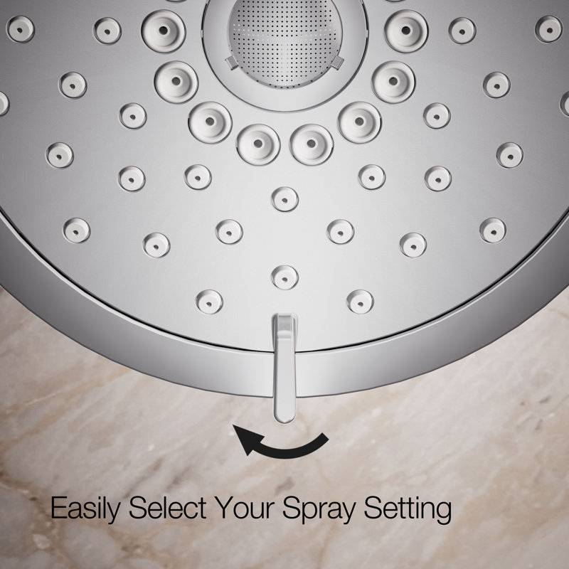 Kohler Forte 1.75 gpm Multifunction Wall Mount Showerhead, Three Spray Settings, 5.5" High Pressure Spray Head, 1.75 GPM