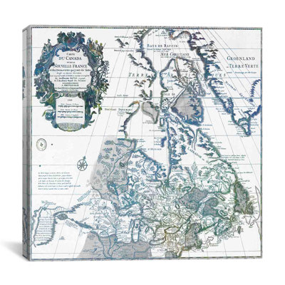 Canada Vintage Map, 1730 # 3 - Reproduction d'art graphique sur toile