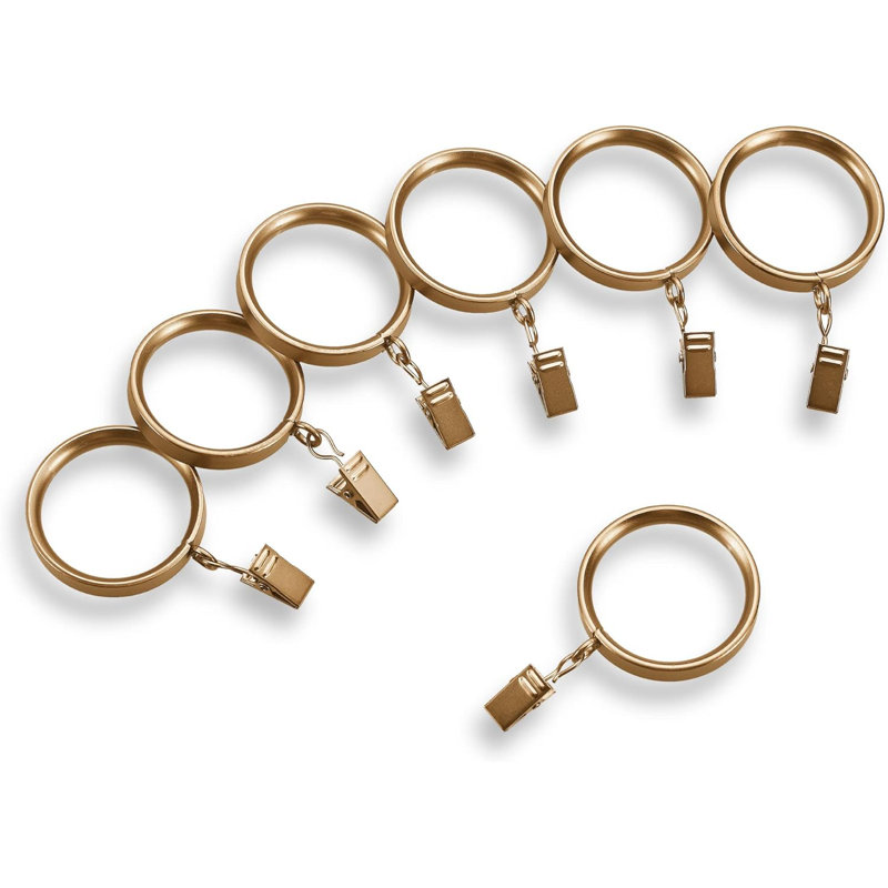 Edrielle Plastic / Acrylic, Metal Curtain Rings, Brushed Gold