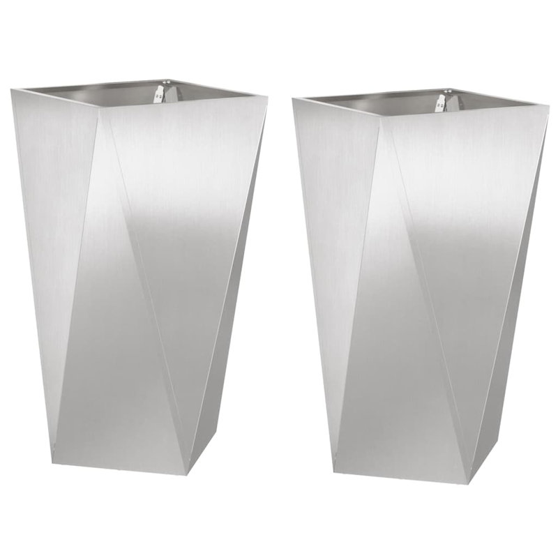 Planter Box, 75cm H x 40cm W x 40cm D, Silver