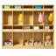 Organisateur de rangement à 10 sections pour enfants avec crochets et miroir, casier en bois pour salle de classe, garderie et maison