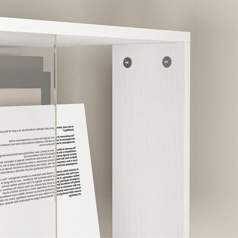 Bibliothèque rotative à 5 niveaux, bibliothèque simple avec plaque en acrylique, Blanc