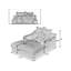 Chaise longue rembourrée avec 2 coussins - aucun assemblage requis-1712888718