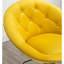 Chaise en velours Kimo jaune - pivotant à 360 degrés et pivotant confortable