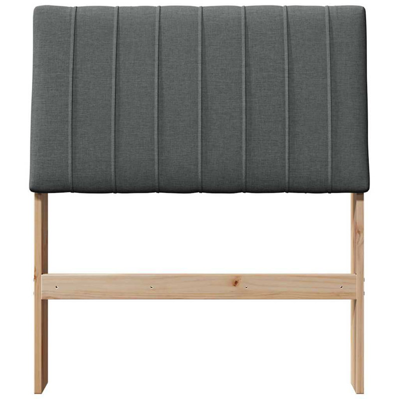 Solid Wood Headboard, UK Small Single - DE 75 x 190 cm, Brown, Dark Grey