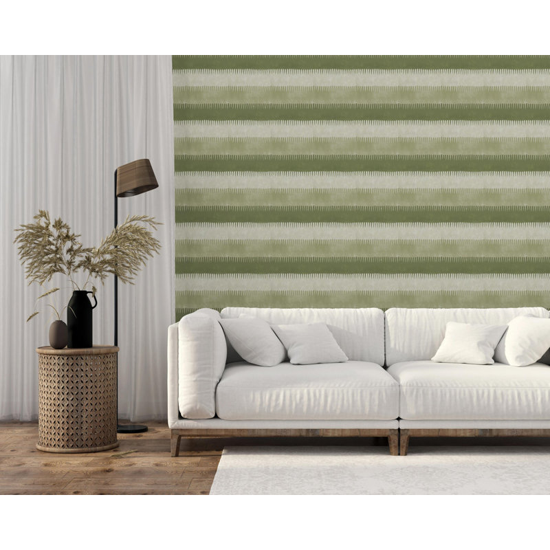 Cabana Stripe - Olives Wallpaper