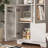 MDF Painted Cabinet With Glass Doors And Drawer Entryway Cabinet Console Cabinet Open Storage Space-1179114902