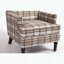 Upholstered Accent Chair – Linen Fabric & Nailhead Trim