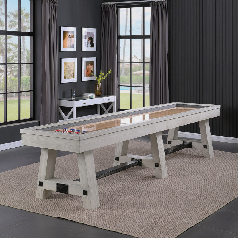 Playcraft Yukon 12’ Pro-Series Shuffleboard, Weathered Fieldstone, Northern Drift, No