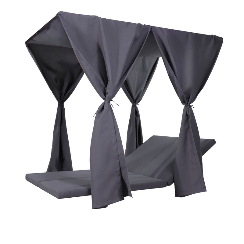Kenzie Daybed Cushion & Curtains, Gray