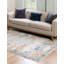 Tapis bleu / blanc / orange à motif abstrait Weingartner-1736473119