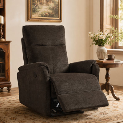 Fauteuil inclinable électrique Rovella, fauteuil inclinable électrique simple avec port de charge USB, dossier haut et revêtement facile à nettoyer pour le salon, la chambre à coucher, la salle de lecture