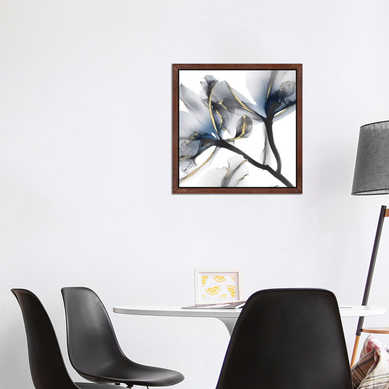 Indigo Luster Cyclamen II by Albert Koetsier - Wrapped Canvas Print, 93.98 cm H x 93.98 cm W, Brown Framed