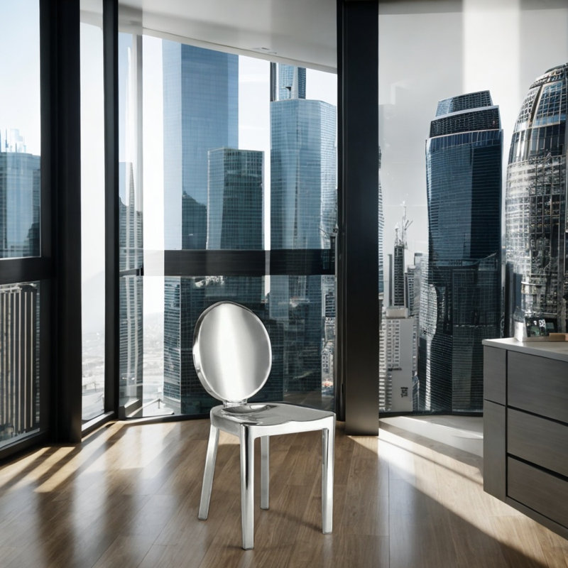 Howser Stacking Side Chair in Silver