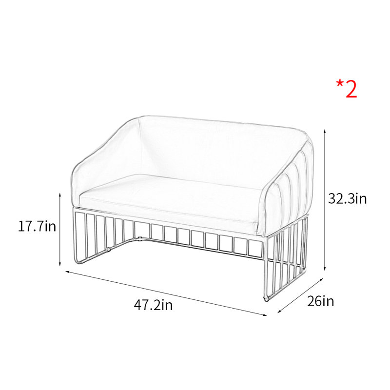 Banc rembourré en similicuir Light Luxury Cafe, Gris
