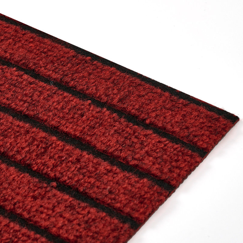 Runner Rug Hallway Non Slip Rubber Back Custom Size As Carpet Doormat Throw Rug Red Striped, Runner 3' x 71'