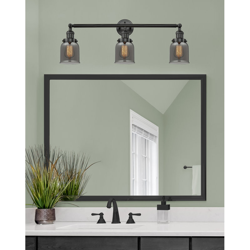 Barre d'éclairage de salle de bain à 3 lumières DEL à intensité variable, Noir mat
