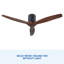 52" Farmhouse Rustic Ceiling Fan Without Light - Matte Black With Solid Wood Blade
