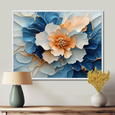 Abstrait aquarelle pivoines sur Marble River II - pivoines, reproduction d'art sur toile