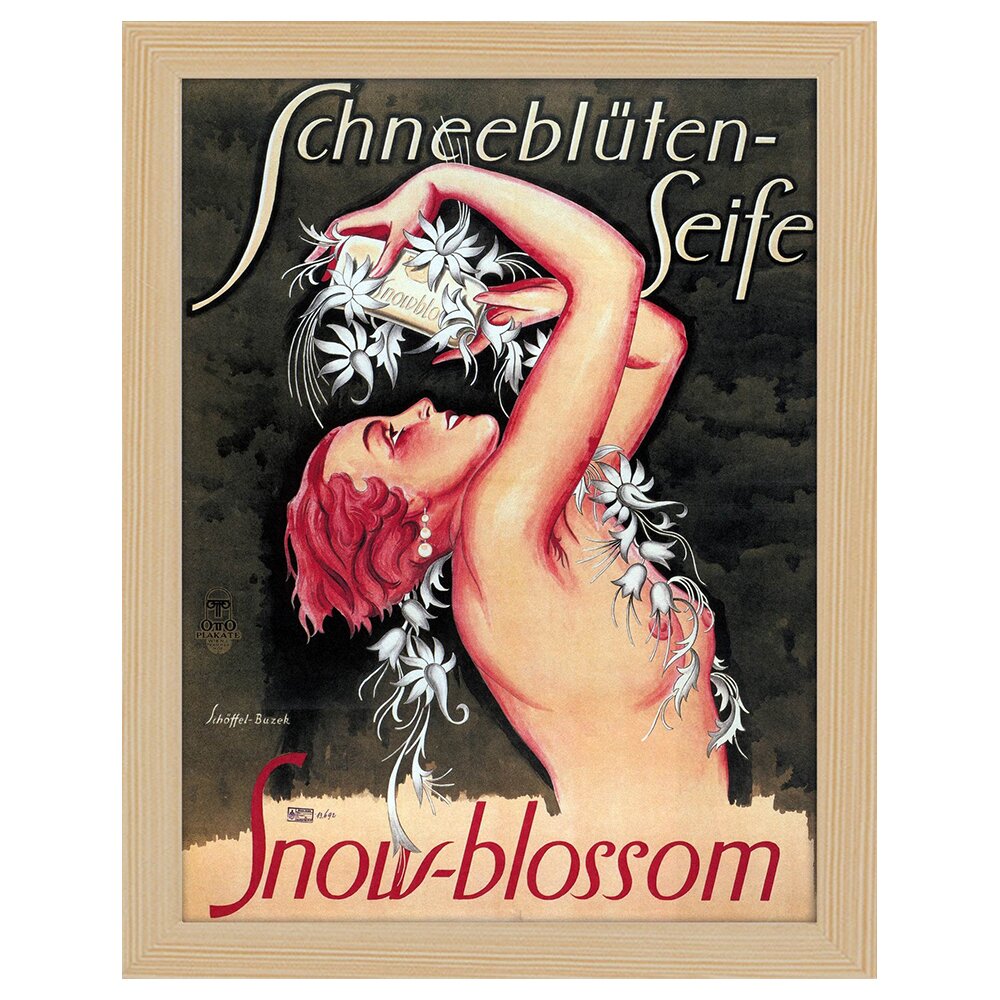 Vintage Advertising Poster Schneeblueten-Seife - Decorative Art Print, Wall Art Decor